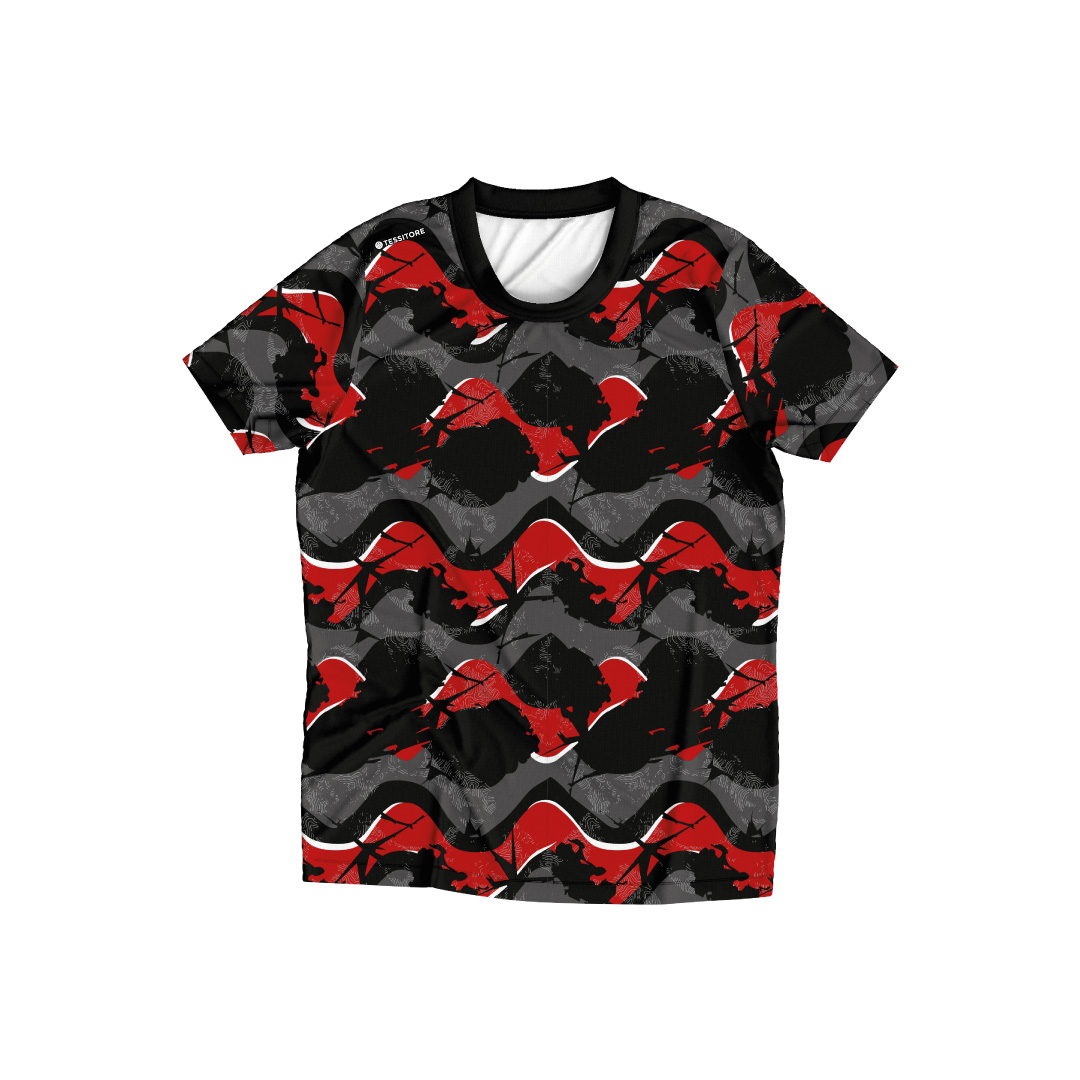 Wave BlackRed Maglia Tecnica