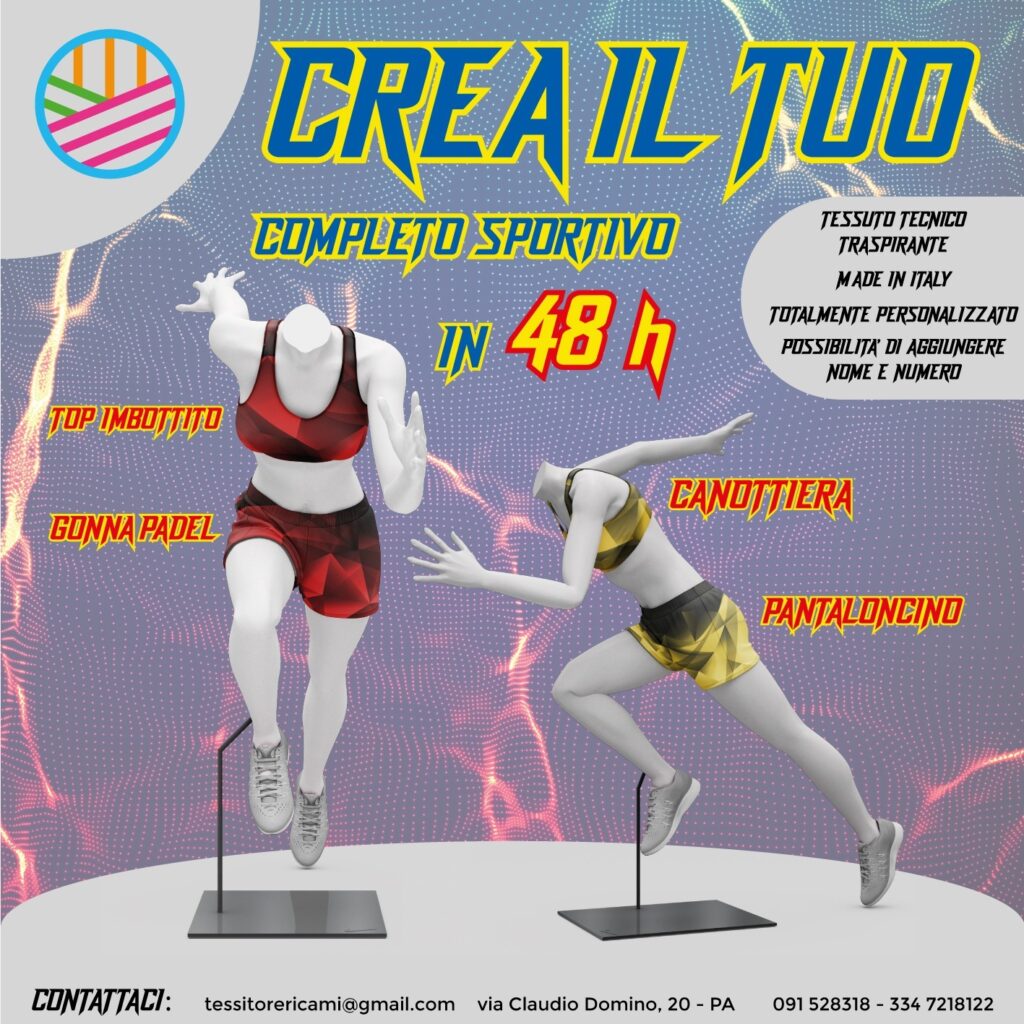 kit calcio padel e tennis personalizzabile stampato in sublimazione