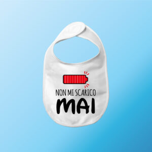 Non Mi Scarico bavaglino bavetta regalo per bambino neonato