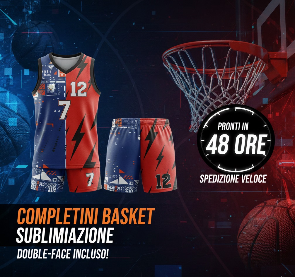 banner 1 kit basket personalizzato con nome e numero kit Basket sublimazione stampa all over personalizzato con il mio brand